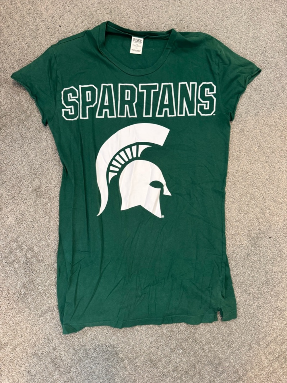 Green Spartans Tshirt Dress with White Logo